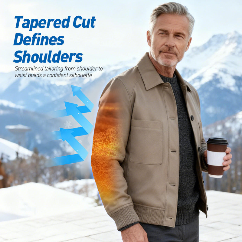 Veste classique pour homme en similicuir, confortable et élégante – chaude et polyvalente, actuellement en promotion pour Noël 🎄