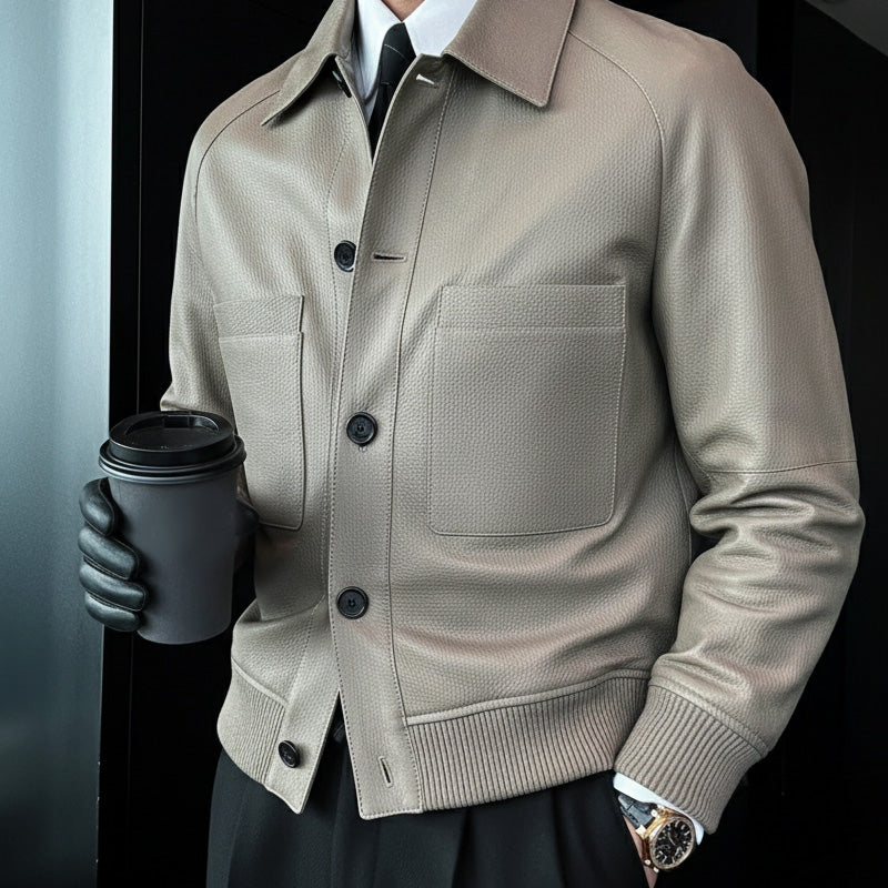 Veste classique pour homme en similicuir, confortable et élégante – chaude et polyvalente, actuellement en promotion pour Noël 🎄