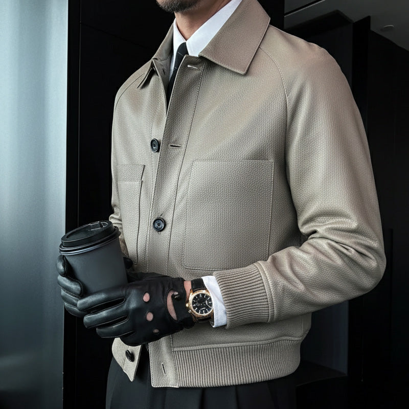 Veste classique pour homme en similicuir, confortable et élégante – chaude et polyvalente, actuellement en promotion pour Noël 🎄