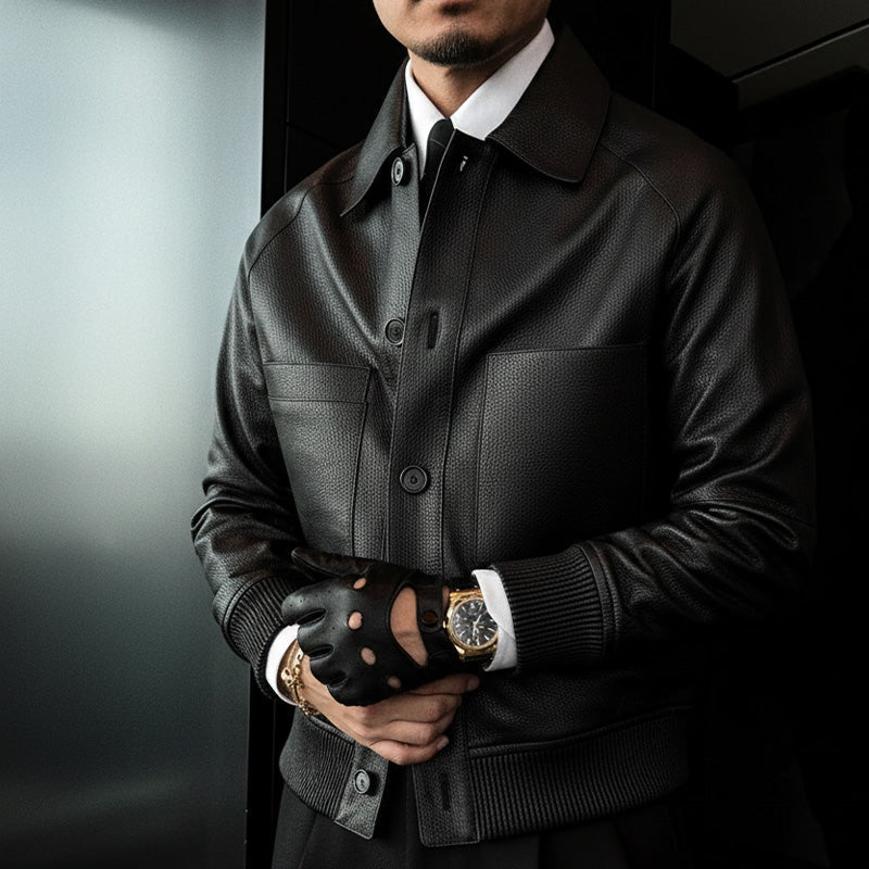 Veste classique pour homme en similicuir, confortable et élégante – chaude et polyvalente, actuellement en promotion pour Noël 🎄