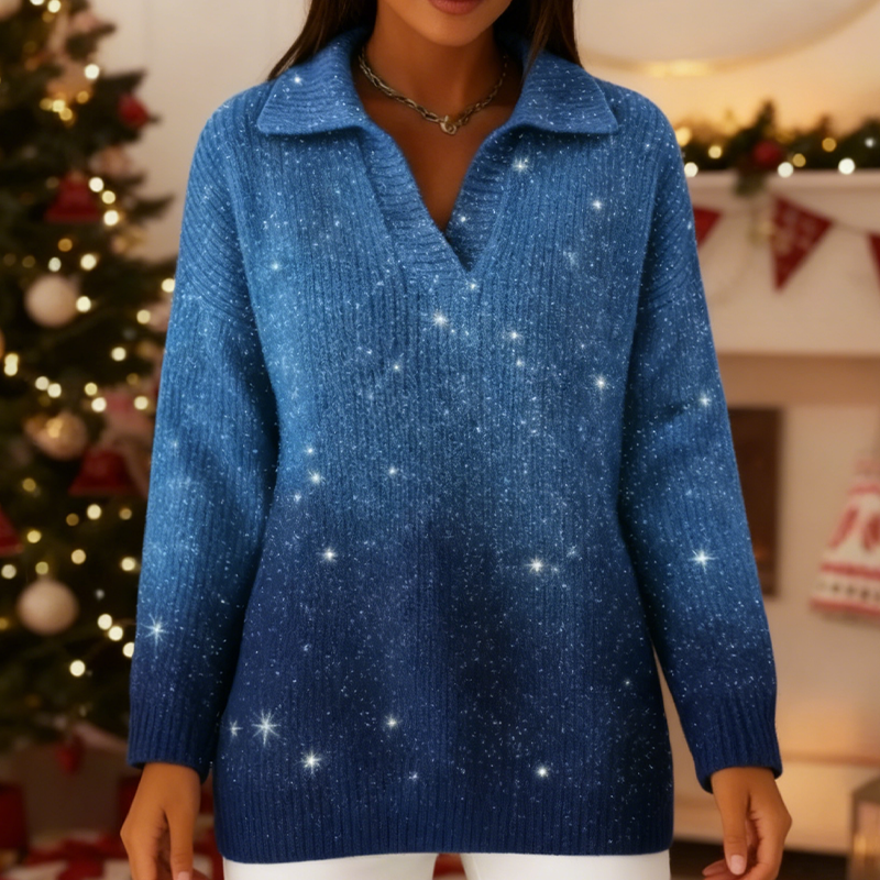 Kuschelwohl® Eleganter Glanz-Strickpullover – Kaschmir-Touch & Echte Wolle | 🎄 Großer Weihnachts-Sale