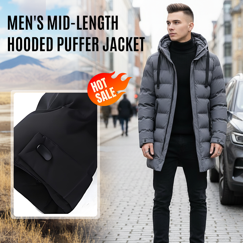 (Geschenk-Tipp) Kuschelwohl™ Mittellange Herren-Steppjacke mit Kapuze – Das perfekte Geschenk für Papa 🎁 – 🎄 Weihnachts-Sale & Sofort-Rabatt