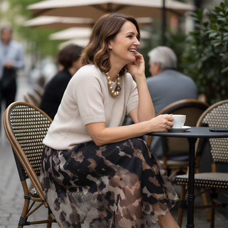 (Neuheiten) Kuschelwohl™ Modisches Set: Strick-Pullover & Flowy Leo-Rock (2-Teilig) – 🎄 Neue Farben & Weihnachts-Sale