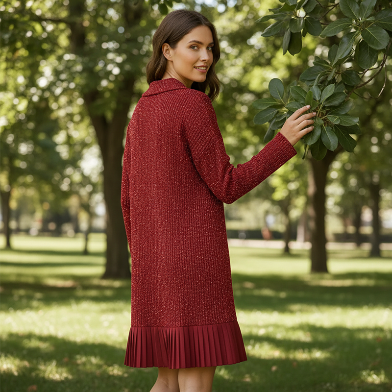 Kuschelwohl™ Glitzer-Kleid mit Revers (A-Linie) – Festlich, Kurz & Hautfreundlich 👗✨ (Weihnachts-Sale)