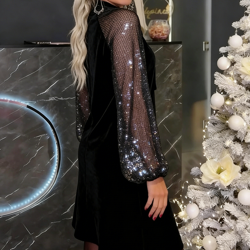 ⌛ Nur noch 3 Tage – 40 % auf alles! ⏰Kuschelwohl® Edles Paillettenkleid mit Schleifen-Detail – Das Original – 40% Weihnachts-Rabatt
