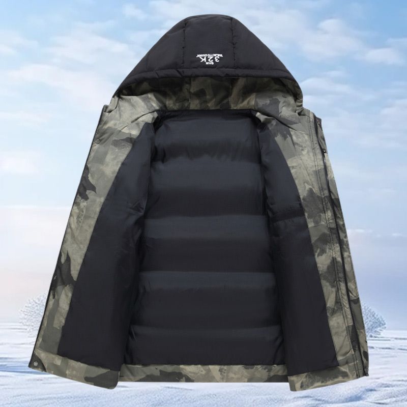 Stylische Daunenjacke mit Kapuze aus Baumwolle für Männer