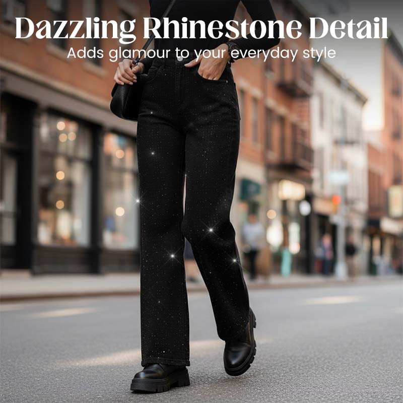 Stylische Damenjeans mit Strassverzierungen