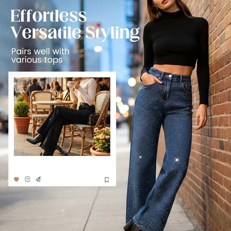 Stylische Damenjeans mit Strassverzierungen