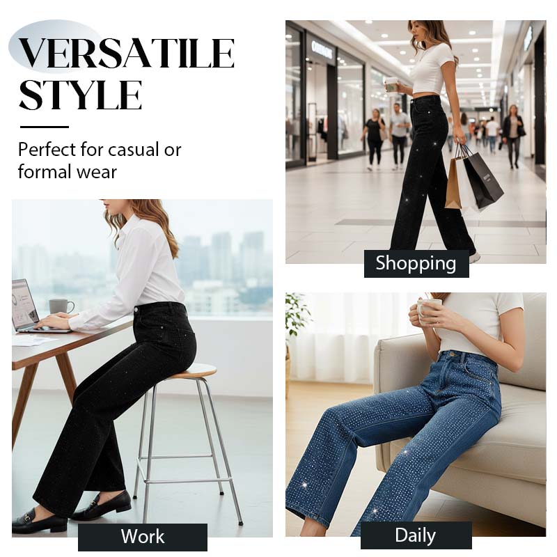 Stylische Damenjeans mit Strassverzierungen