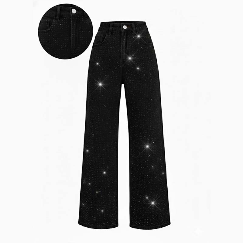 Stylische Damenjeans mit Strassverzierungen