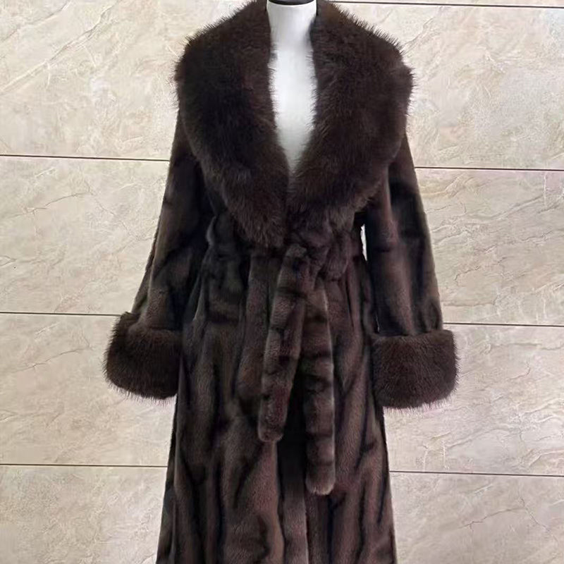 Winter-Räumungsverkauf✨🎅Weihnachtsangebote – Nur für kurze Zeit!⏰Damens Leopardenmuster-Mantel aus kuscheligem Kunstpelz mit Gürtel🧥