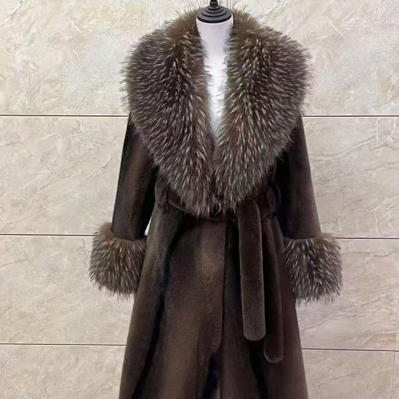Winter-Räumungsverkauf✨🎅Weihnachtsangebote – Nur für kurze Zeit!⏰Damens Leopardenmuster-Mantel aus kuscheligem Kunstpelz mit Gürtel🧥