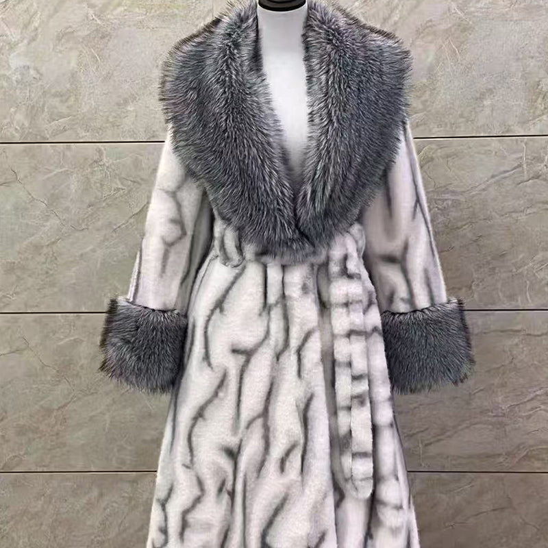 Winter-Räumungsverkauf✨🎅Weihnachtsangebote – Nur für kurze Zeit!⏰Damens Leopardenmuster-Mantel aus kuscheligem Kunstpelz mit Gürtel🧥