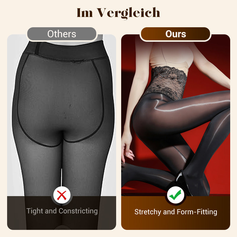 Vorteilspaket: 8D Oil-Sheen Rose Spitzenstrümpfe