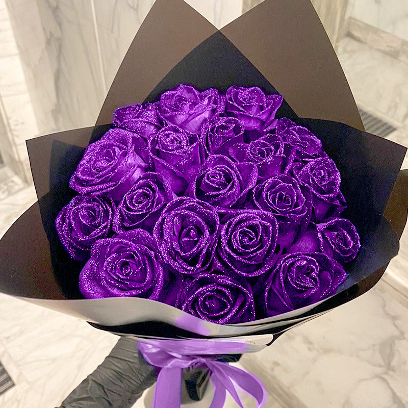 🌹 🌹 🌹 Glitzernder Strauß künstlicher Rosen