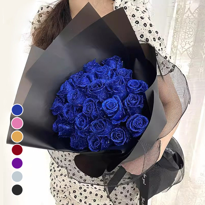 🌹 🌹 🌹 Glitzernder Strauß künstlicher Rosen