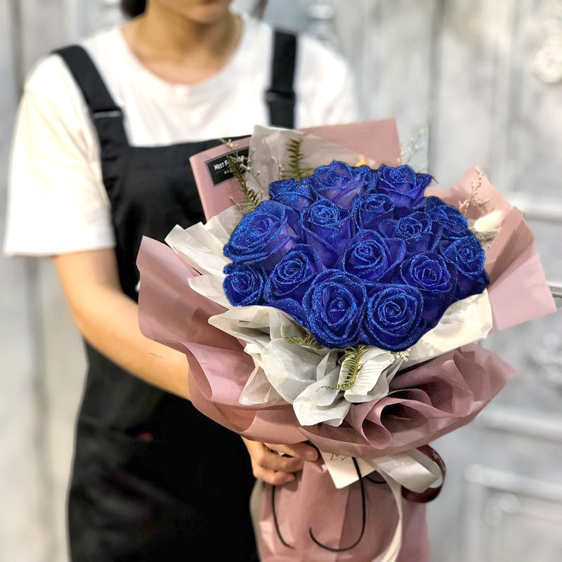 🌹 🌹 🌹 Glitzernder Strauß künstlicher Rosen