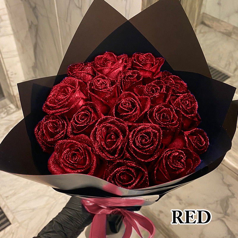 🌹 🌹 🌹 Glitzernder Strauß künstlicher Rosen