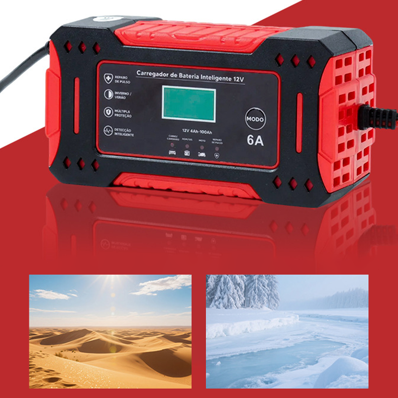 🎉 Neujahrsgeschenk – 50% RABATT!🔋Intelligenter Auto- und Motorradlader , 12V Slim Ladegerät (6A + Pulsreparatur) – Kompatibel mit Auto/Motorrad/E-Bike: Sicher & Langlebig!