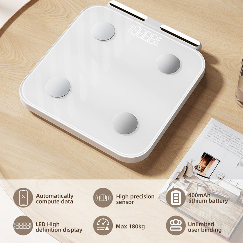 Bluetooth Körperfettwaage mit App – 13 Körperwerte, bis 180 kg