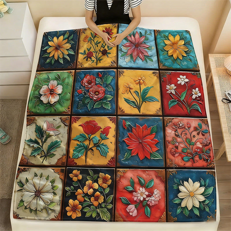🔥2026 Neuheiten, 50 % Rabatt!🎉Kuschelige und weiche Flanelldecke mit Blumenmuster