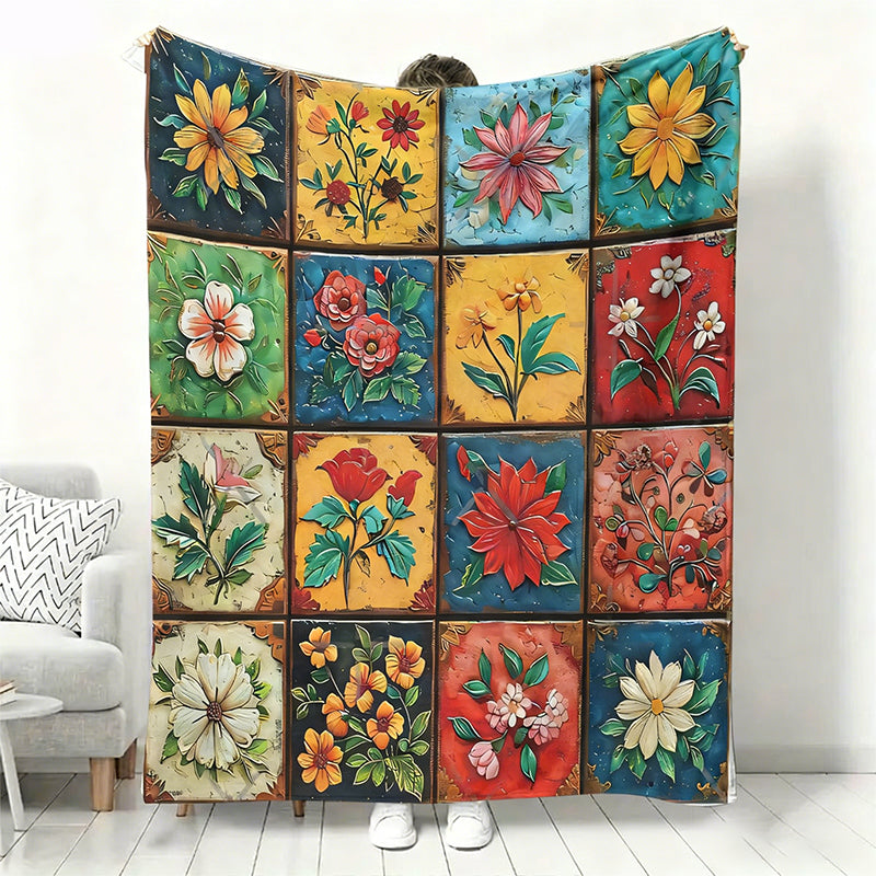 🔥2026 Neuheiten, 50 % Rabatt!🎉Kuschelige und weiche Flanelldecke mit Blumenmuster
