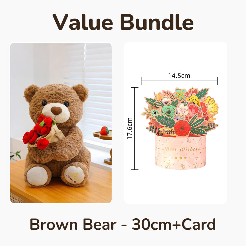 🌹🐻【50% Rabatt】Edler Rosenstrauß mit Tierbär – Nachhaltiges Geschenk voller Liebe & Charme 🎁💝 Perfekt für besondere Momente – hochwertig, langlebig & emotionsvoll!