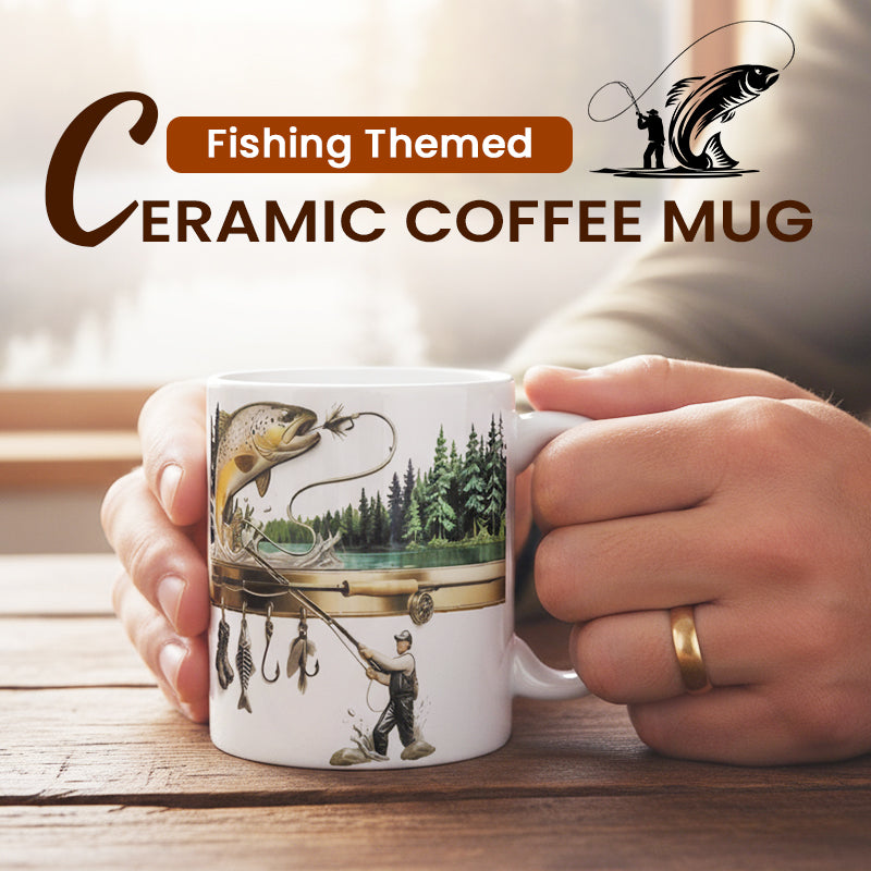 ⚡⚡Keramik-Kaffeebecher mit Angelmotiv