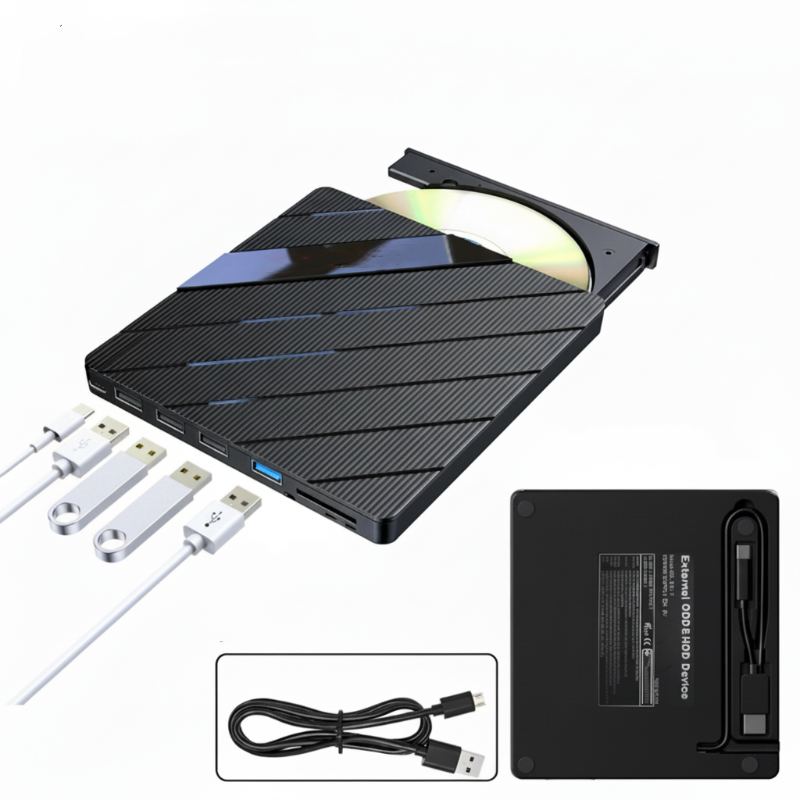 Externes CD/DVD-Laufwerksgehäuse mit USB 3.0 RGB-Beleuchtung – Multifunktional Kabellos ordentlich! 💻✨