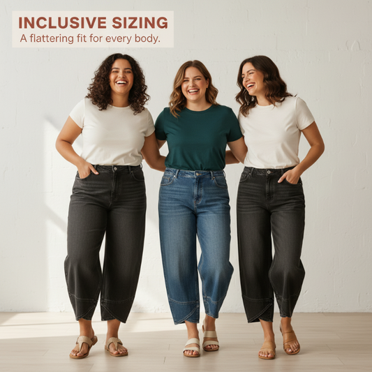 🔥2026 Hot Sale🔥 Lässige, verkürzte Jeans mit weitem Bein für Damen