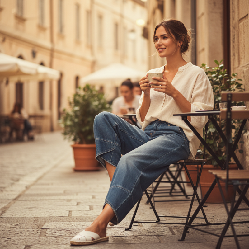 🔥2026 Hot Sale🔥 Lässige, verkürzte Jeans mit weitem Bein für Damen