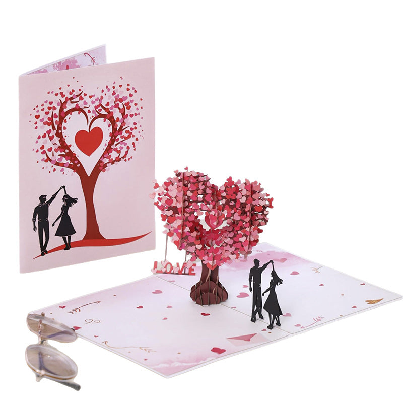 3D-Valentinstagsgrußkarte mit Liebesbaum