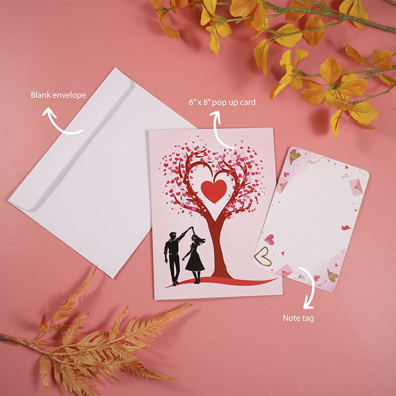 3D-Valentinstagsgrußkarte mit Liebesbaum