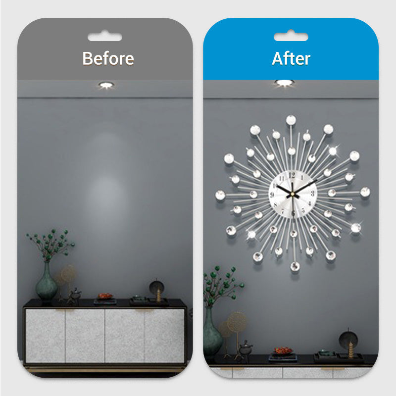 ✨🕰️ 50% off ⚡ Creative Rhinestone Wall Clock – Silent, Minimalist Luxury for Living Room, Dining & Entryway! 💎🏡