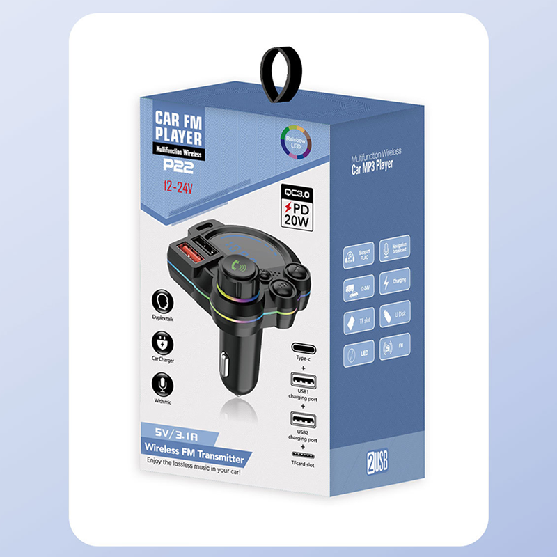 Universeller Dual-Port-FM-Bluetooth-Transmitter für das Aut