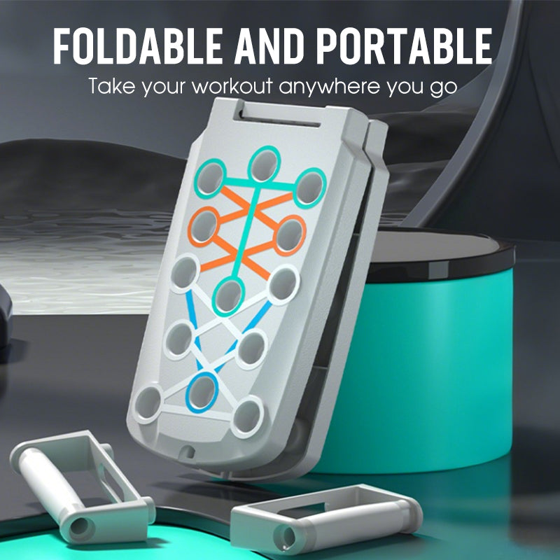 Faltbares Liegestützbrett mit farbcodierter Anleitung