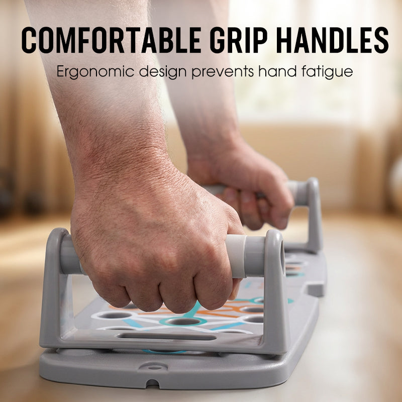 Faltbares Liegestützbrett mit farbcodierter Anleitung