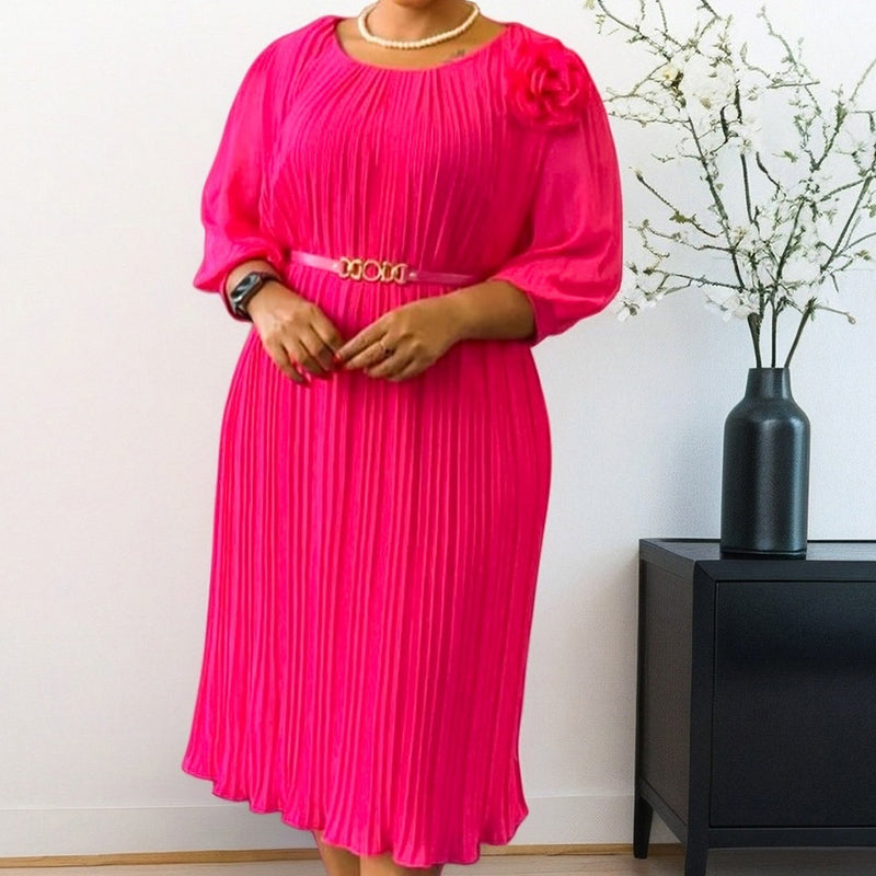 💝💝 50 % Rabatt 👗✨ Damen-Plissee-Midikleid mit Gürtel: zeitlose Eleganz und raffinierter Stil, perfekt für jeden Anlass 💖🌸