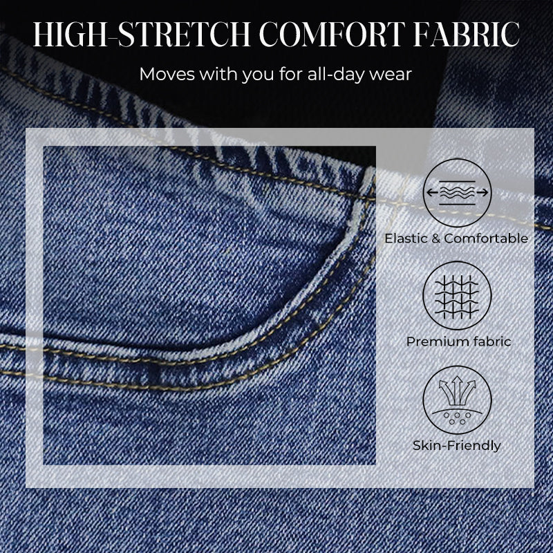 Damen High-Waist Schlagjeans aus Stretch-Denim| Kuschelwohl