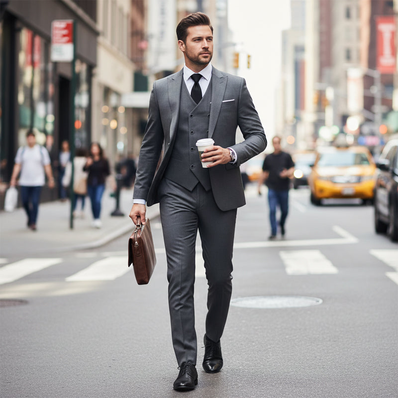 Herren Slim-Fit 3-teiliges Anzug-Set