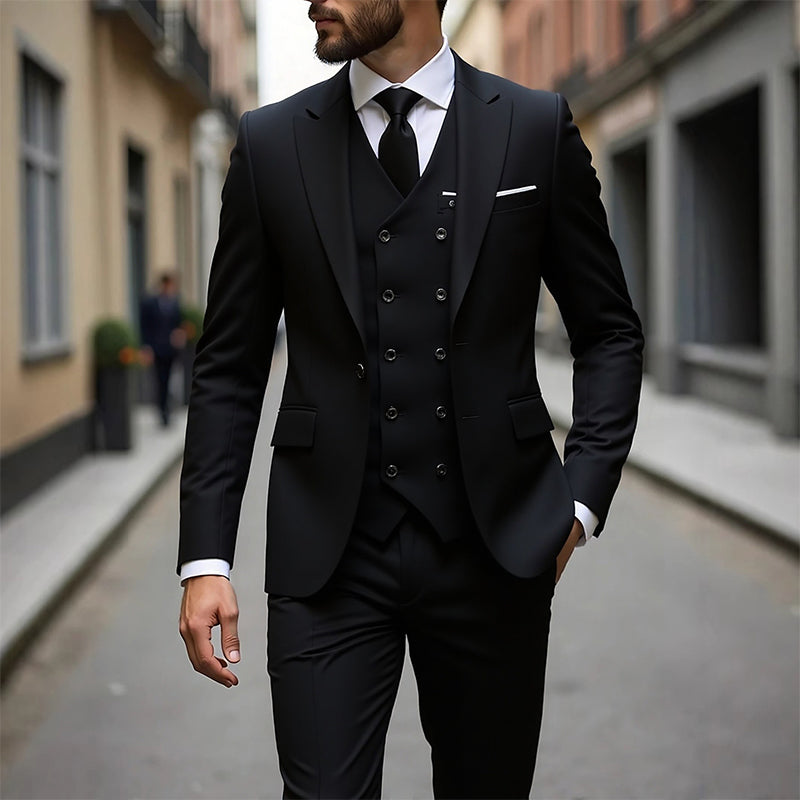 Herren Slim-Fit 3-teiliges Anzug-Set