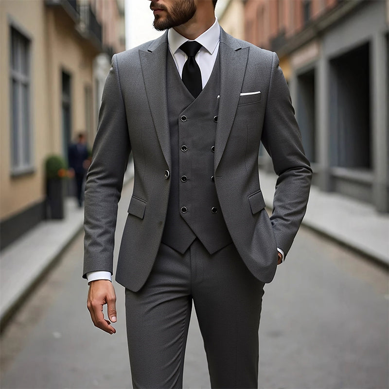 Herren Slim-Fit 3-teiliges Anzug-Set