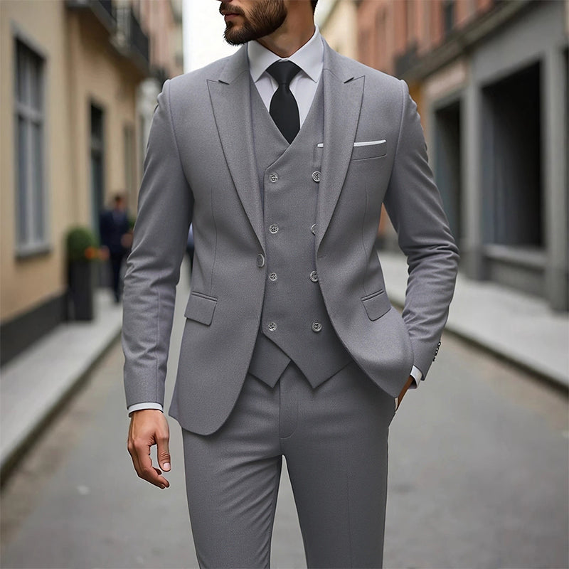 Herren Slim-Fit 3-teiliges Anzug-Set