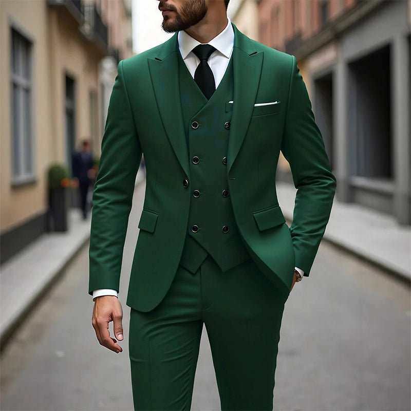 Herren Slim-Fit 3-teiliges Anzug-Set