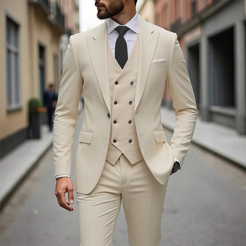 Herren Slim-Fit 3-teiliges Anzug-Set
