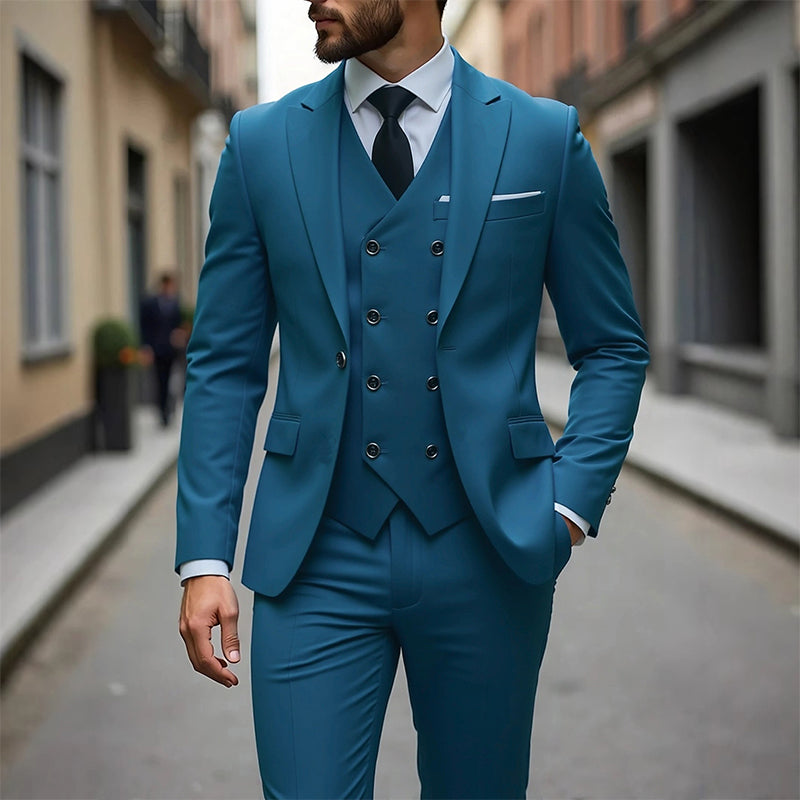 Herren Slim-Fit 3-teiliges Anzug-Set