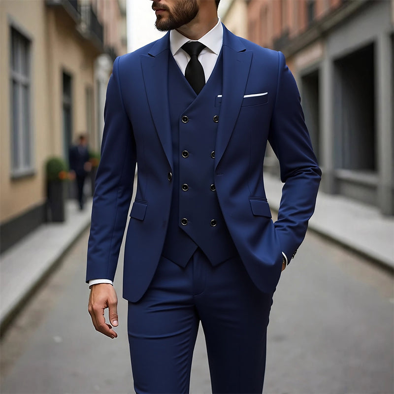Herren Slim-Fit 3-teiliges Anzug-Set