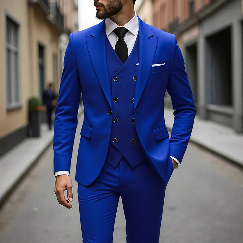 Herren Slim-Fit 3-teiliges Anzug-Set