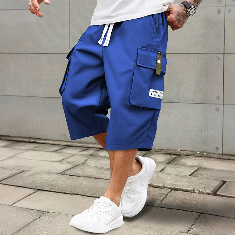 Lässige Capri-Cargohose mit Kordelzug für Herren