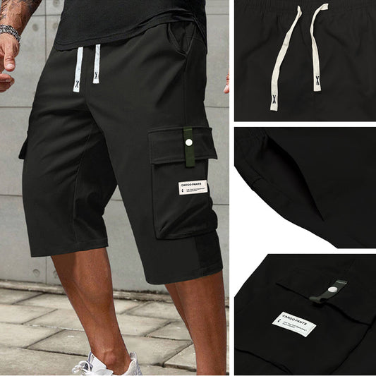 Lässige Capri-Cargohose mit Kordelzug für Herren